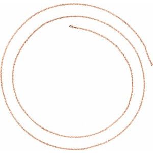 14K Rose 1 mm Twisted Wheat Chain by the Inch