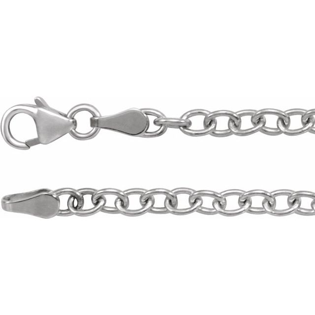 Sterling Silver 3.25 mm Oval Cable 7 Chain