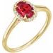 14K Yellow 7x5 mm Lab-Grown Ruby & .03 CTW Natural Diamond Ring