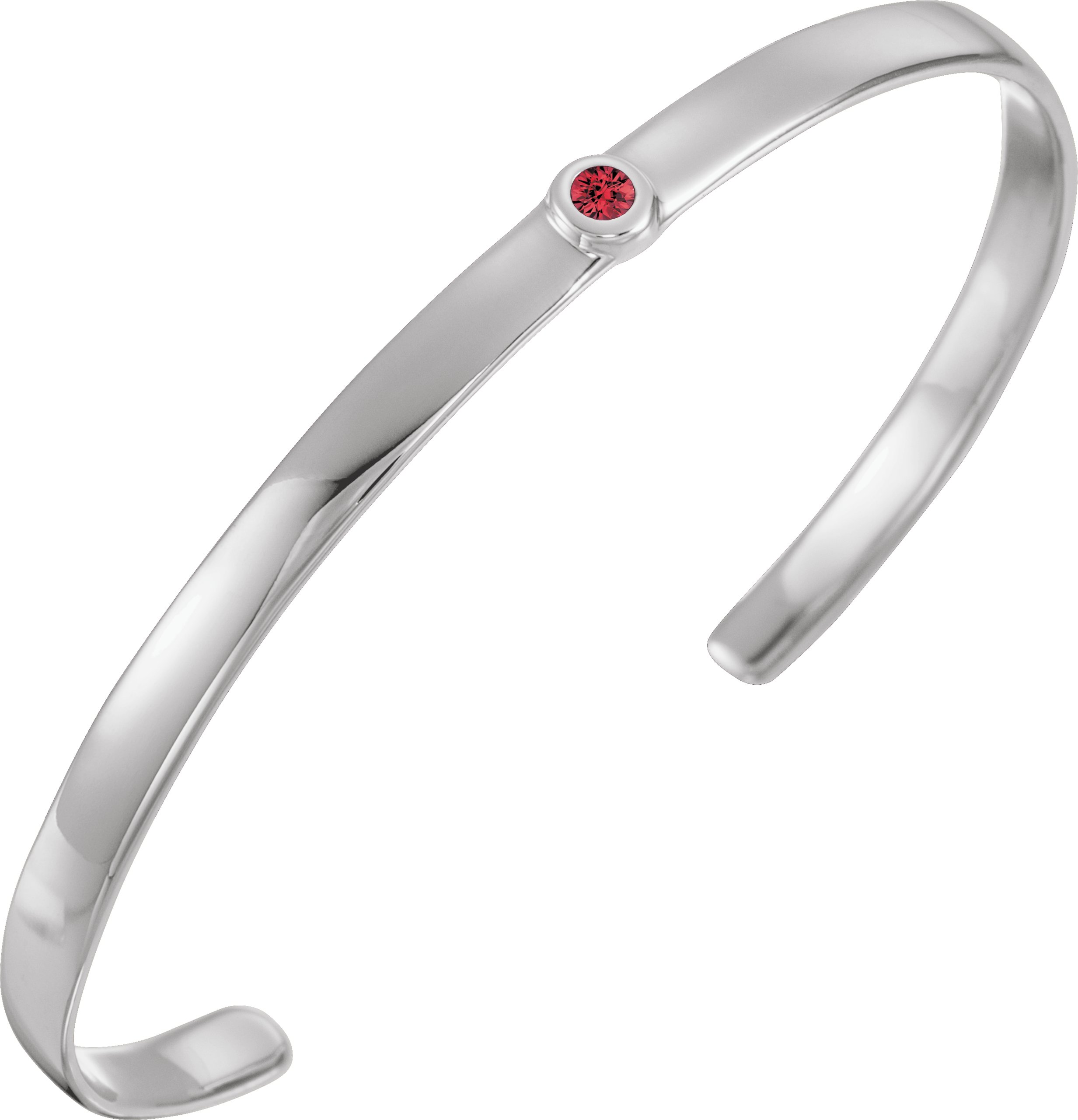 Sterling Silver Ruby Cuff 6" Bracelet