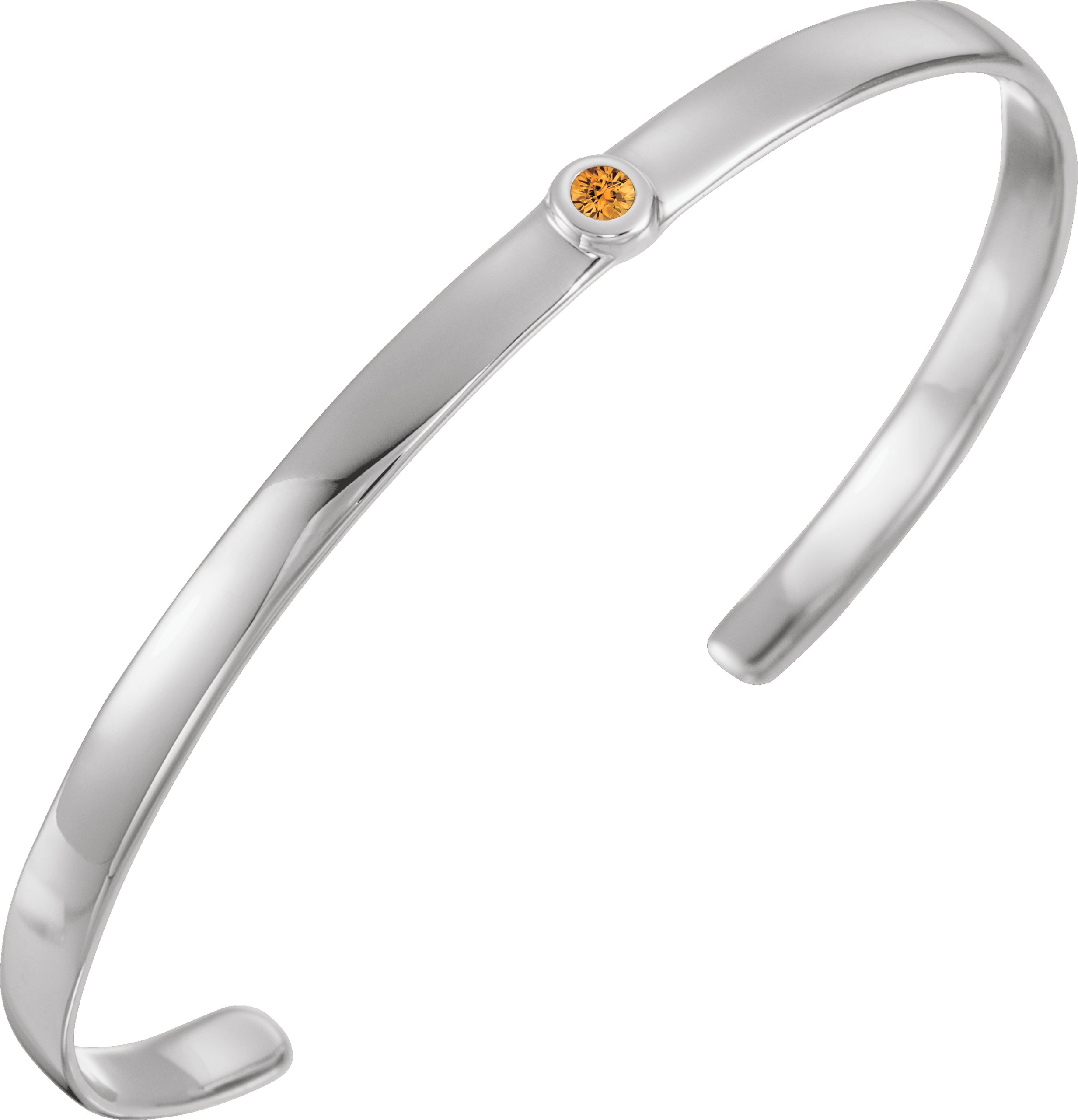 14K White Natural Citrine Cuff 6