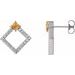 Platinum Natural Citrine & 1/3 CTW Natural Diamond Earrings