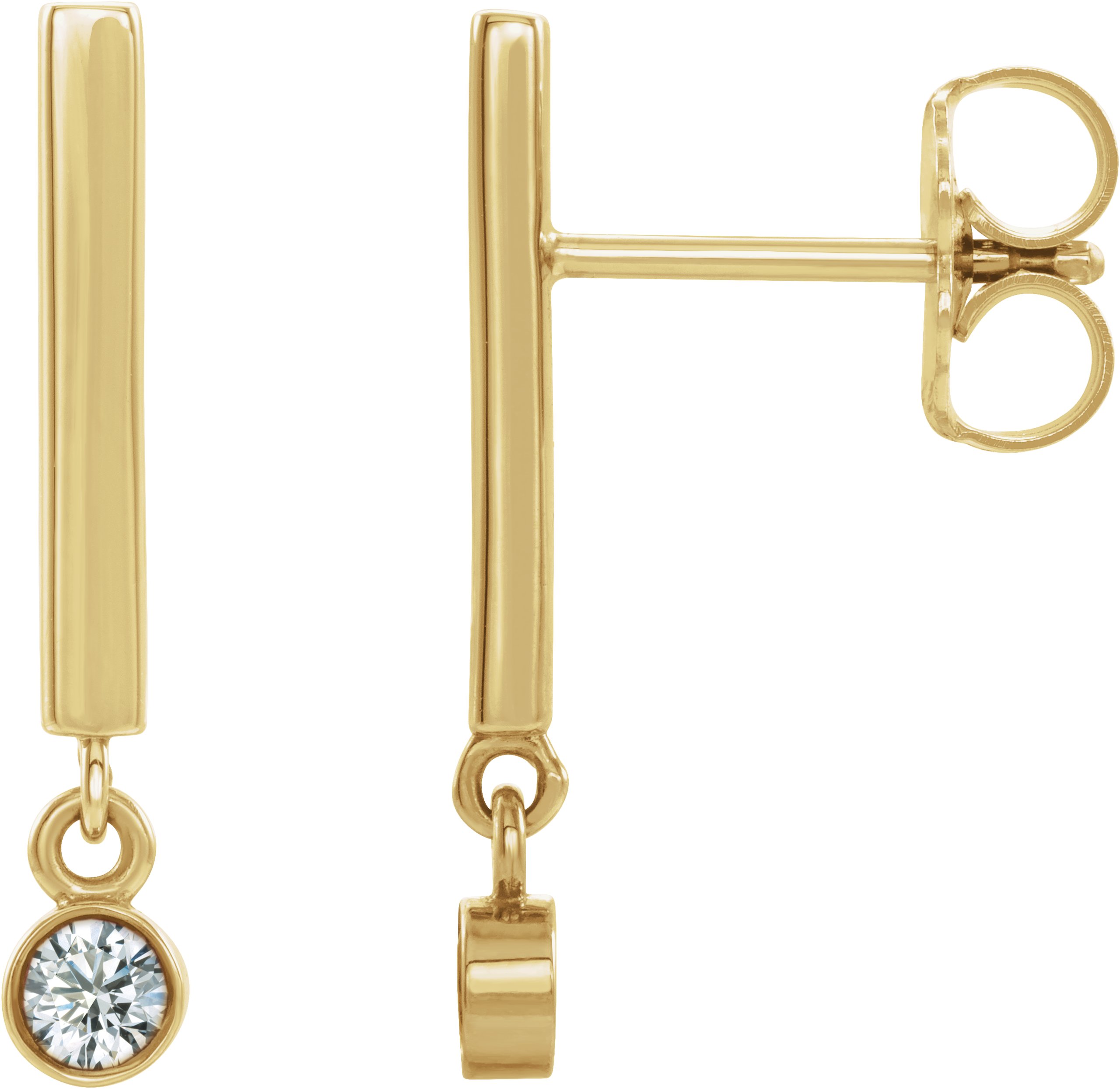 14K Yellow .125 CTW Diamond Bar Earrings Ref. 15656087