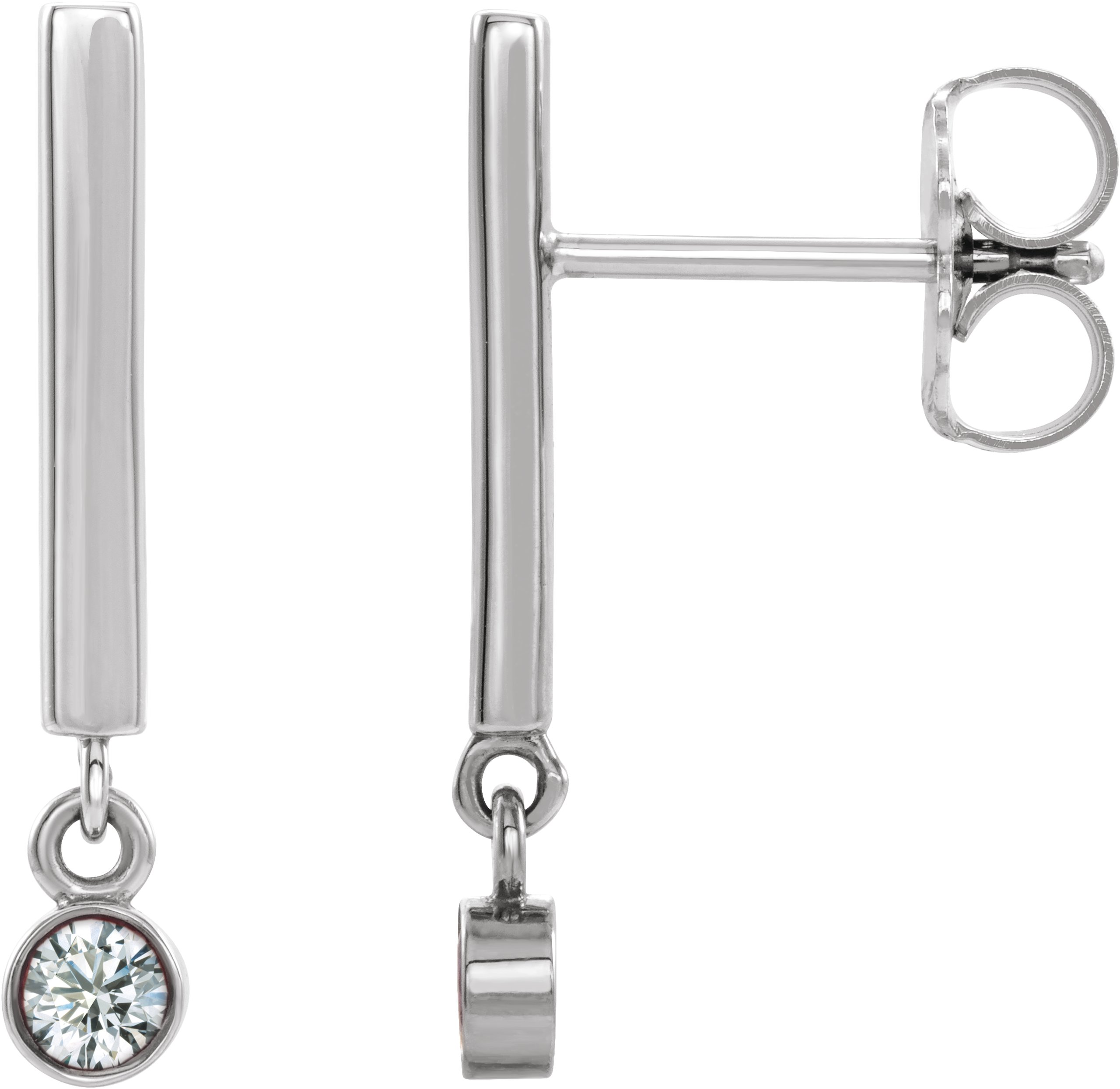 Platinum .125 CTW Diamond Bar Earrings Ref. 15656121