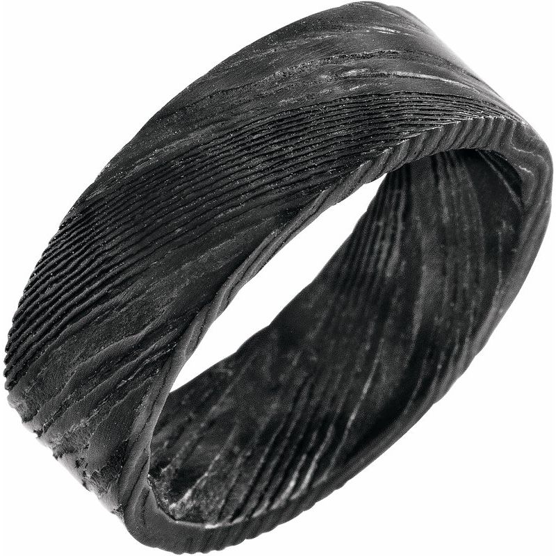 Damascus Steel Patterned Flat Band