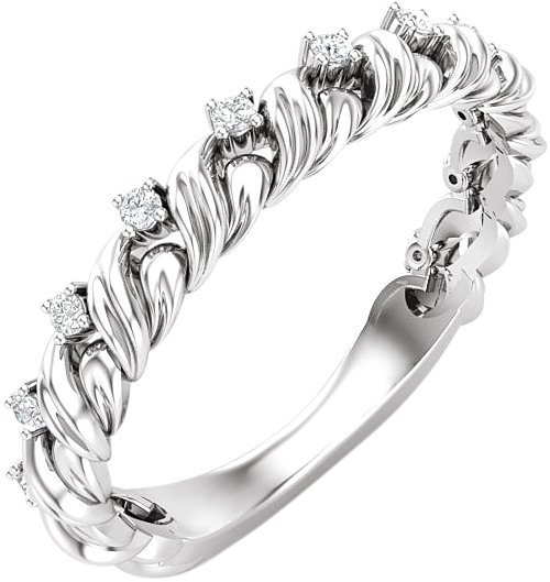 14K White 1/10 CTW Diamond Anniversary Band