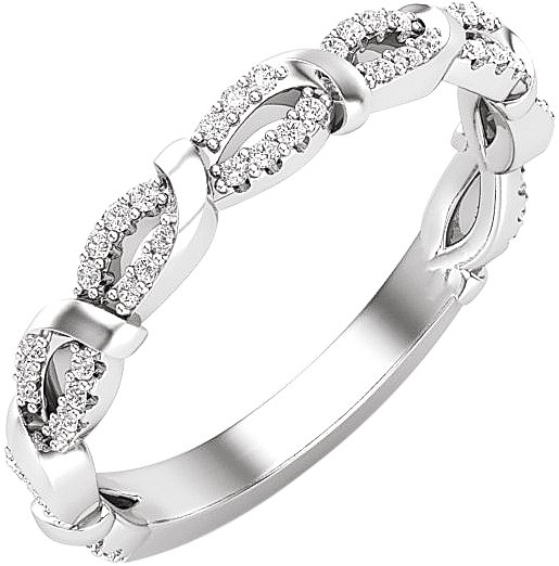 14K White .20 CTW Diamond Anniversary Band Size 7 Ref 16486368