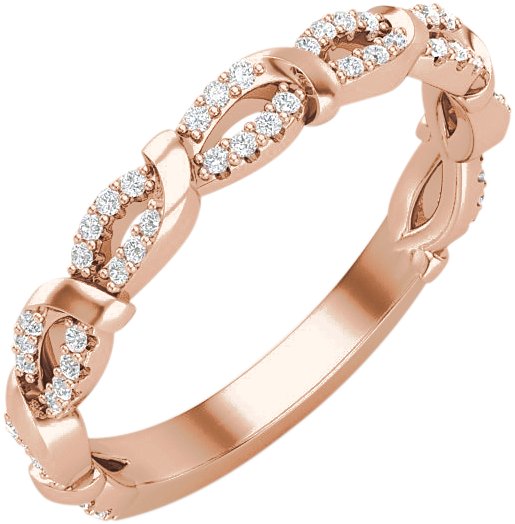 14K Rose 1/5 CTW Natural Diamond Anniversary Band