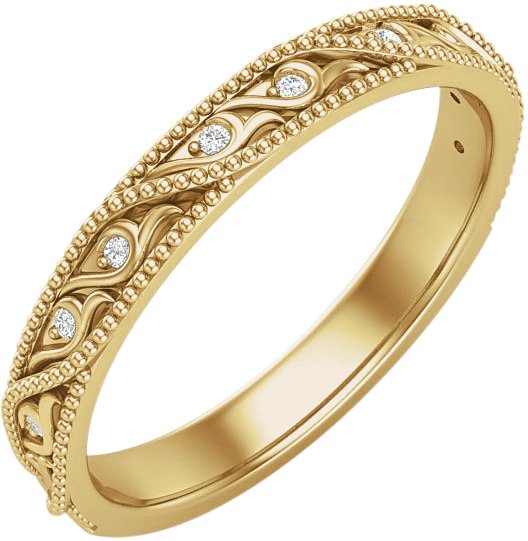 14K Yellow .05 CTW Diamond Anniversary Band