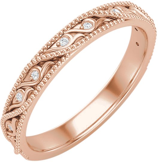 14K Rose .05 CTW Diamond Anniversary Band