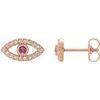 14K Rose Pink Tourmaline and White Sapphire Earrings Ref. 15594032
