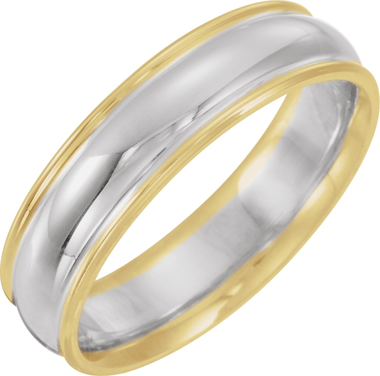 14K Yellow White Yellow 6 mm Grooved Band Size 13 Ref 2497385