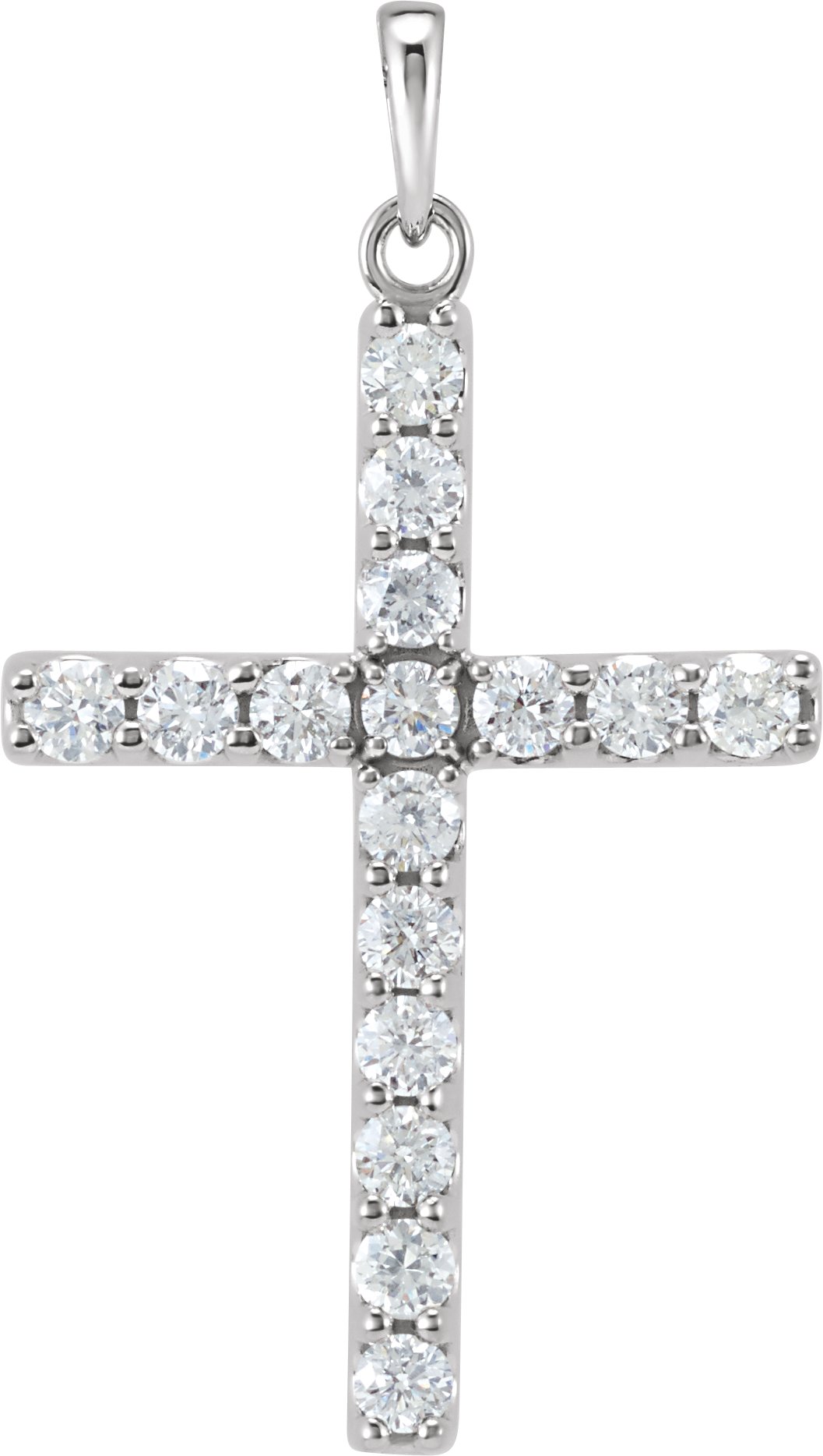 14K White .75 CTW Lab Grown Diamond Cross Pendant Ref 20430821