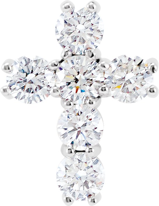 14K White .90 CTW Natural Diamond Cross Pendant Ref 5050357