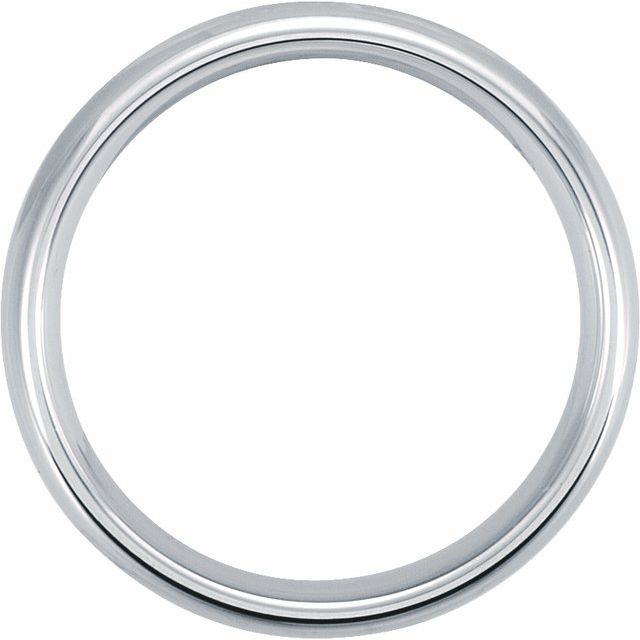 White Tungsten 6 mm Half Round Band Size 10