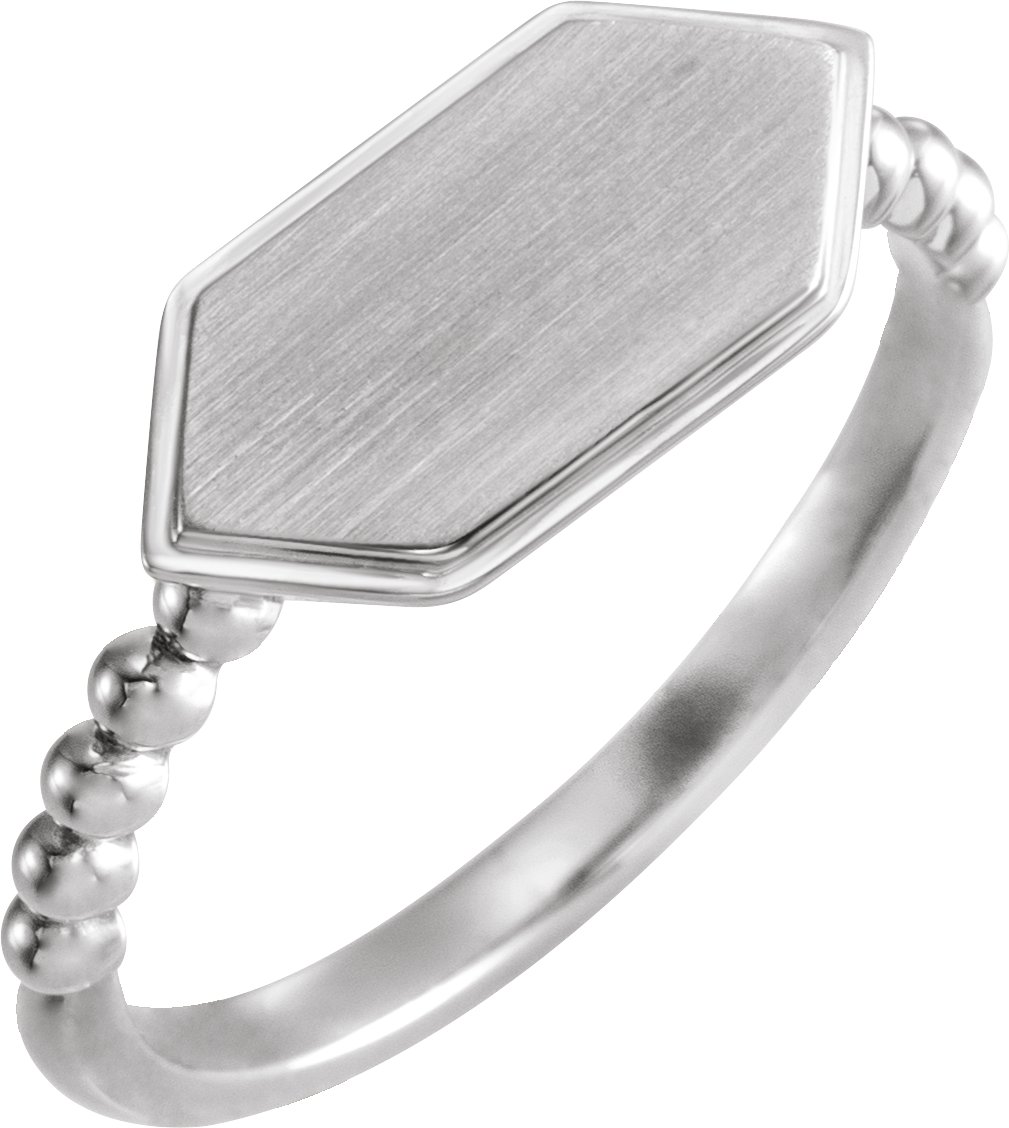 Sterling Silver 15x7 mm Geometric Signet Ring