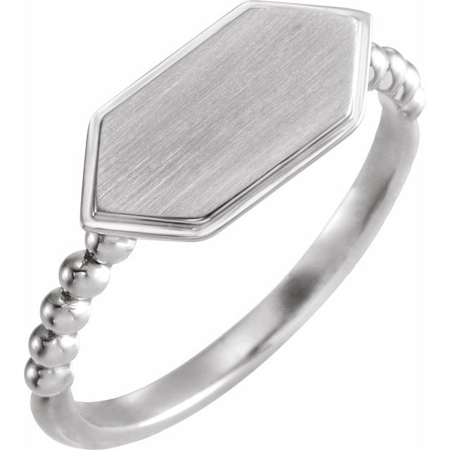 Sterling Silver 15x7 mm Geometric Signet Ring