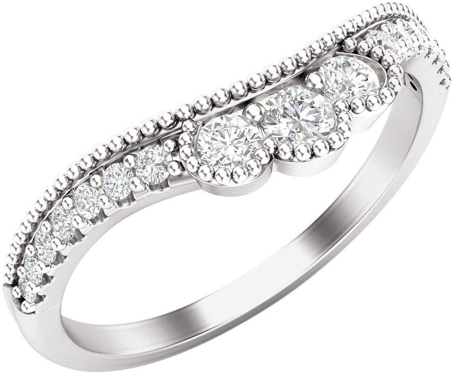 14K White .25 CTW Contour Diamond Band Ref 14972104