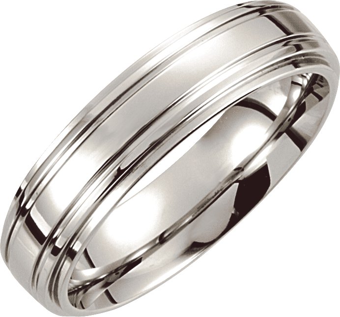 Cobalt 6 mm Double Ridged Band Size 8 Ref 3139918