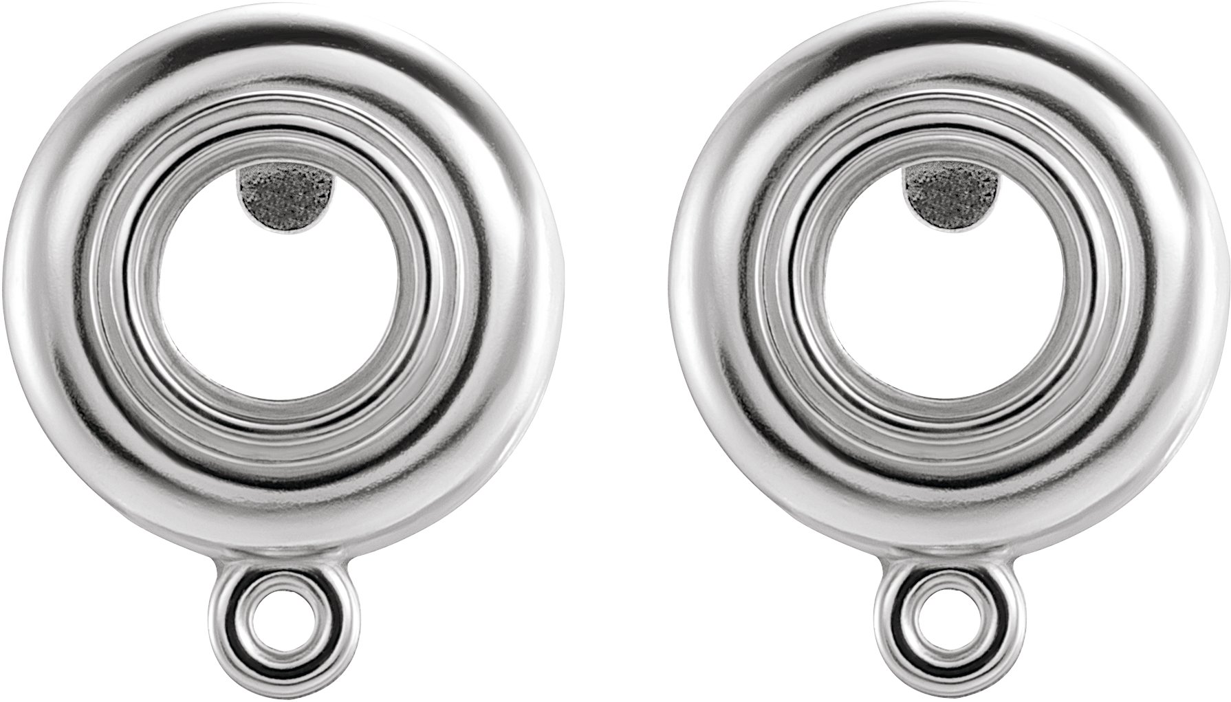 Round Bezel-Set Earring Top
