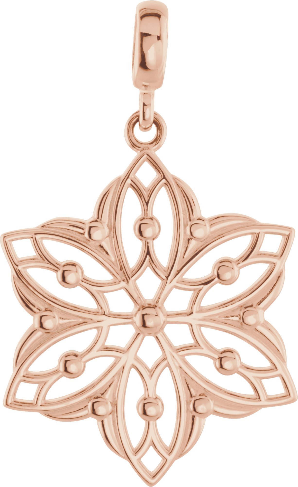 14K Rose Decorative Pendant