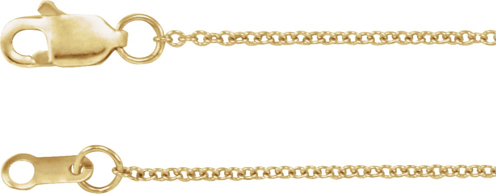 14K Yellow 1 mm Cable 20" Chain