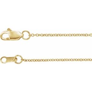 18K Yellow 1 mm Cable 20" Chain