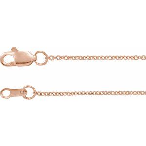 14K Rose 1 mm Cable 20" Chain