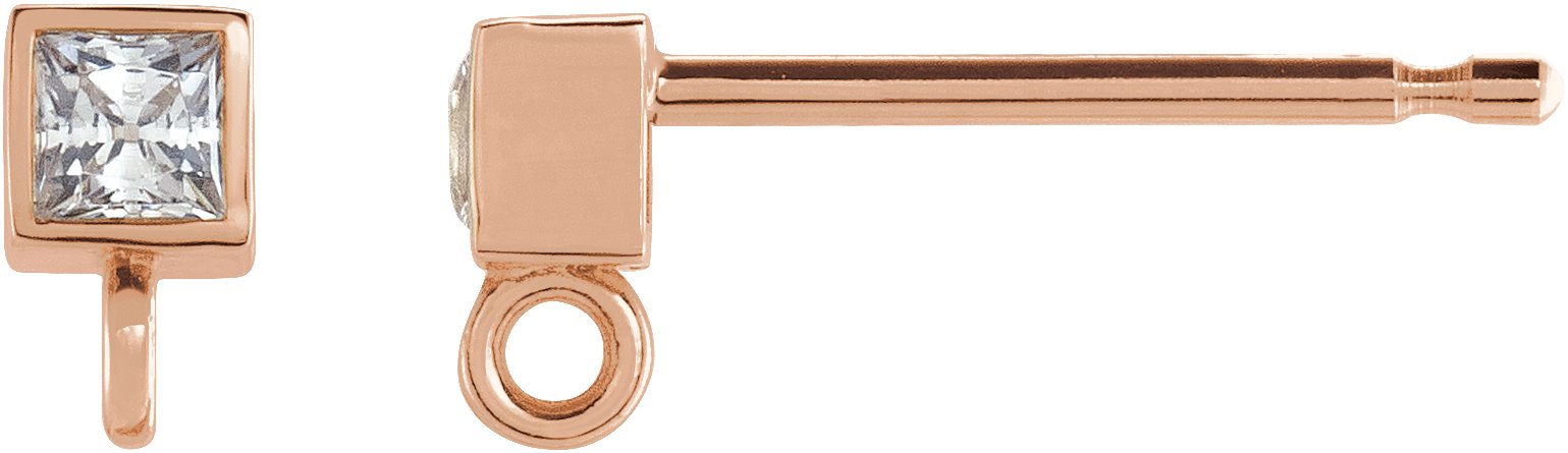Bezel-Set Earring Top