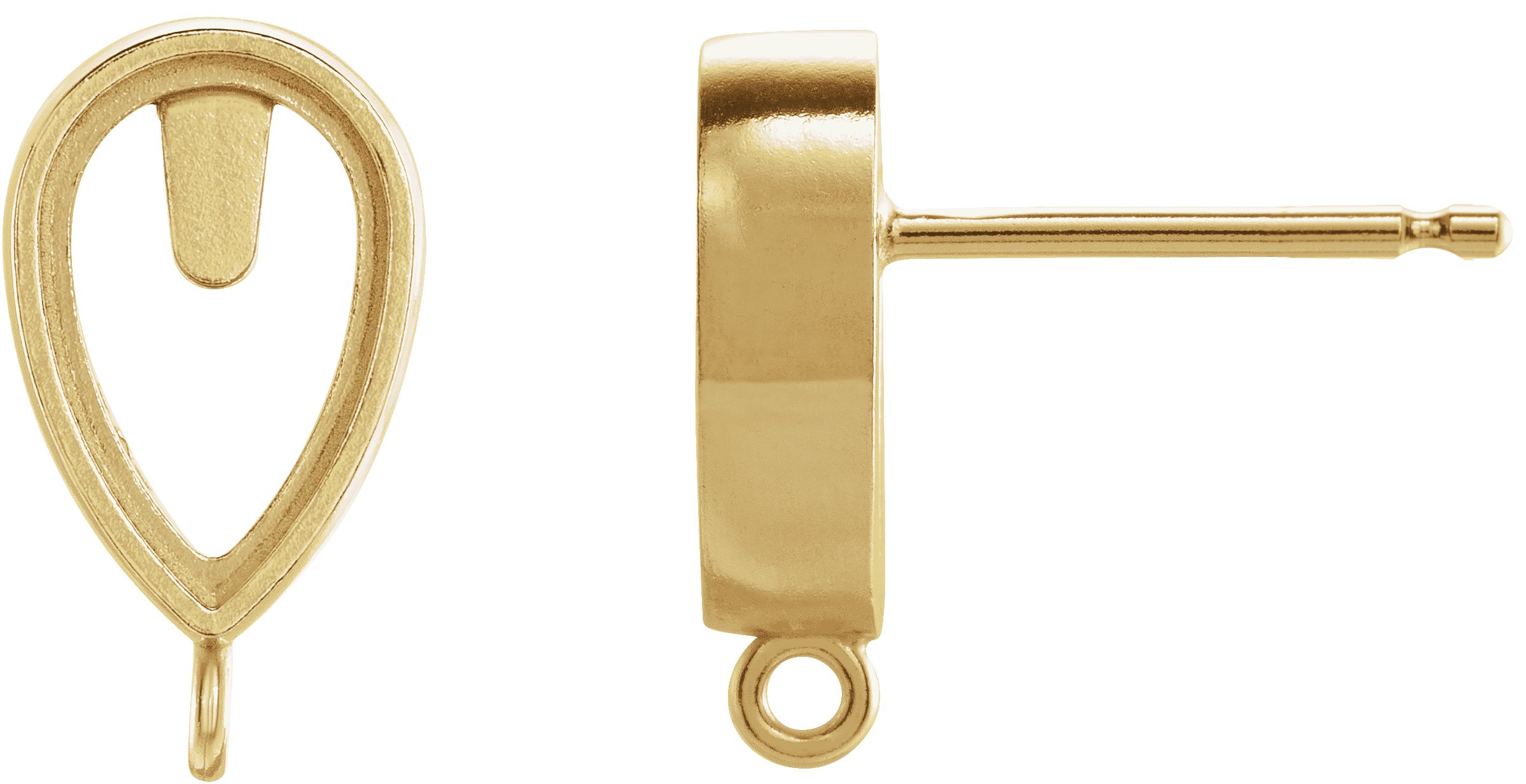 Bezel-Set Cabochon Earring Top