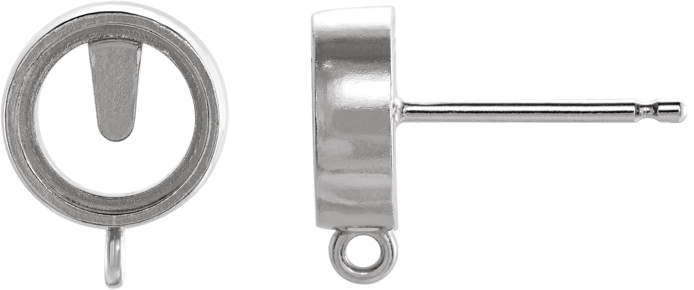 Bezel-Set Cabochon Earring Top