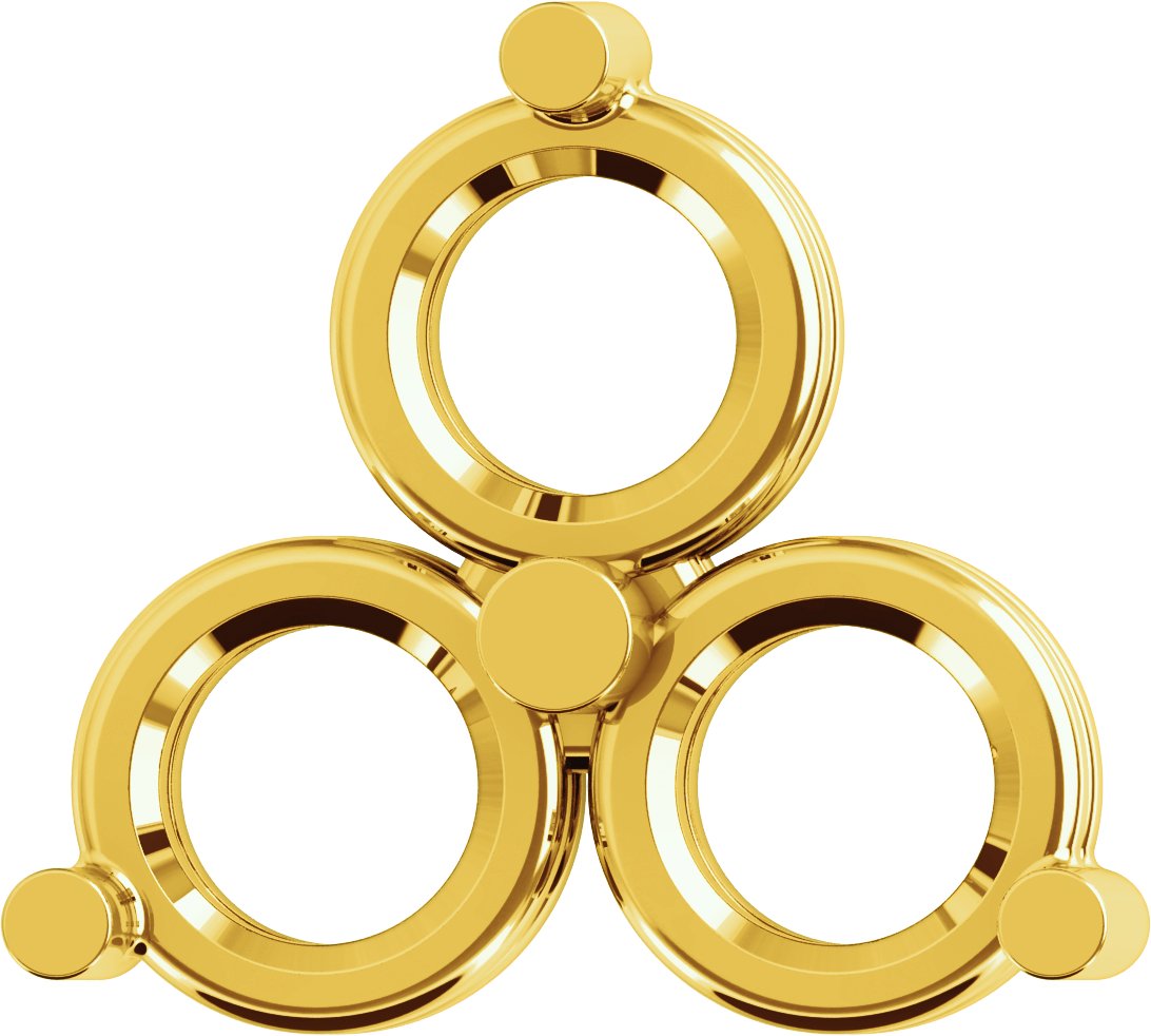 Round Three-Stone Earring Setting