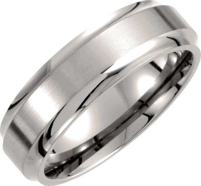 Titanium 7 mm Ridged Band Size 11