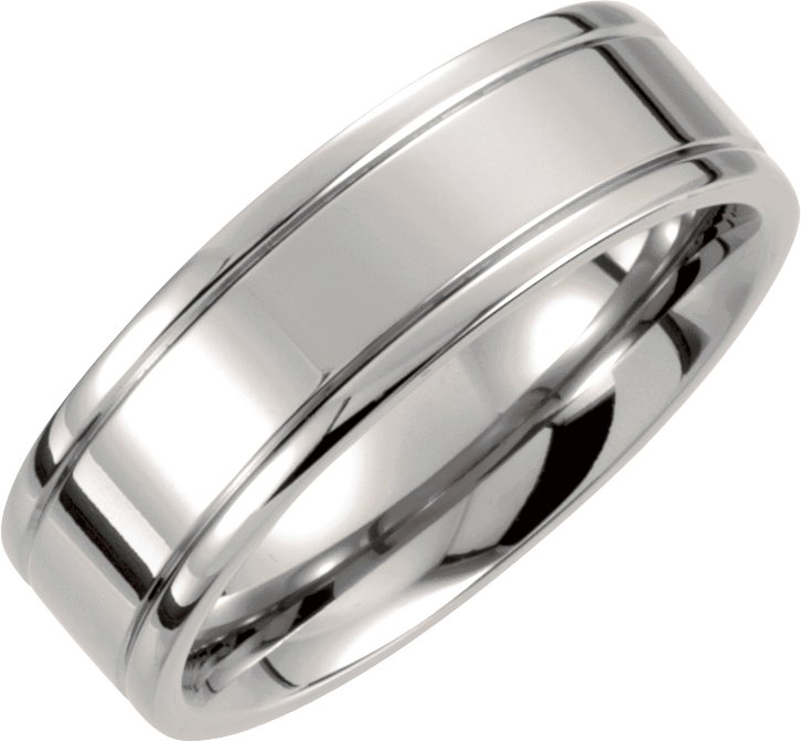 Titanium 7 mm Ridged Band Size 12