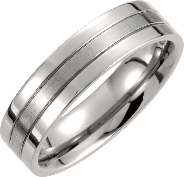 Titanium 6 mm Grooved Band Size 7