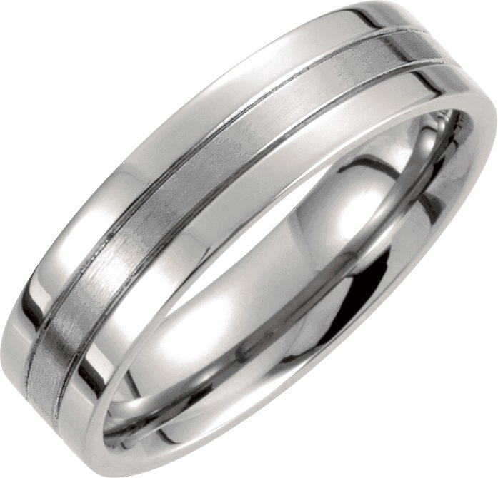 Titanium 6 mm Grooved Band Size 8