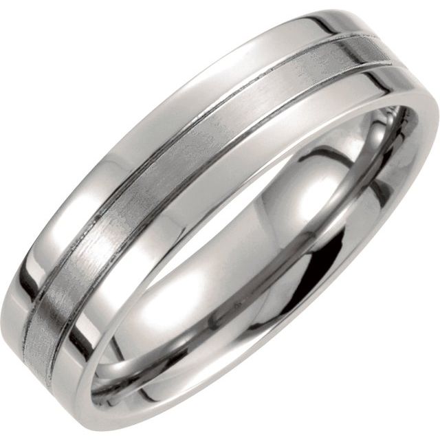 Titanium 6 mm Grooved Band Size 8.5