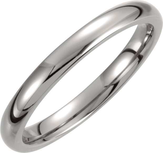 Titanium 3 mm Domed Polished Band Size 12.5