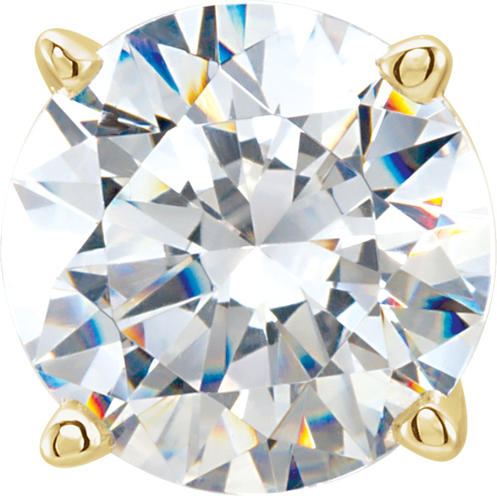 14K Yellow 5.5 mm Round Cubic Zirconia Coined Setting