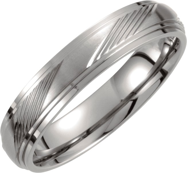 Titanium 5 mm Ridged Band Size 6 Ref 3166967