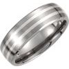 Titanium and Sterling Silver Inlay 7 mm Satin Finish Band Size 7 Ref 2914989