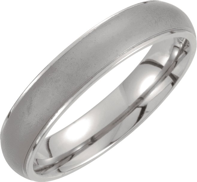 Wedding Bands | Domed Ridged Band with Oxidized Center