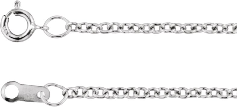 Rhodium-Plated Sterling Silver 1.5 mm Cable 18" Chain