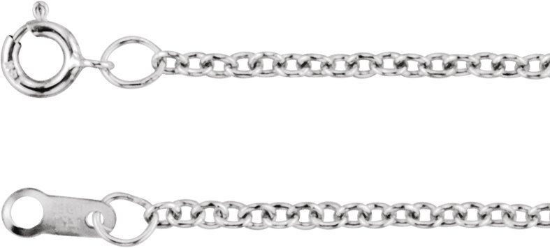 14K White 1.5 mm Cable 7" Chain