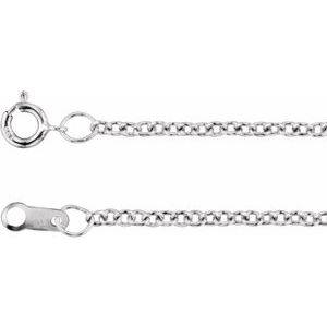 Rhodium-Plated Sterling Silver 1.5 mm Cable 30" Chain