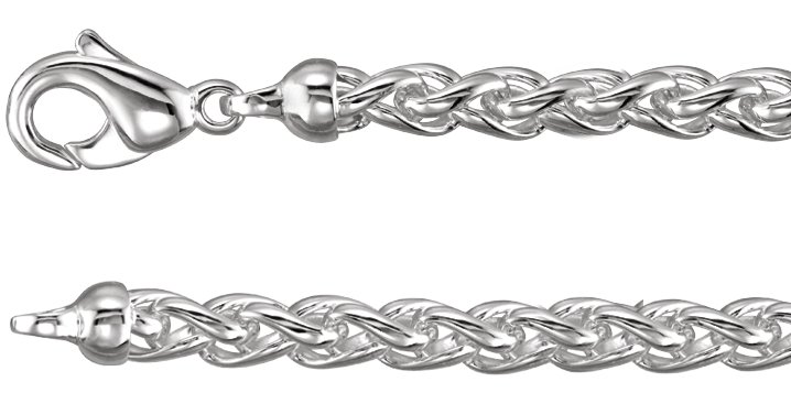 Sterling Silver Wheat 8 Chain 
