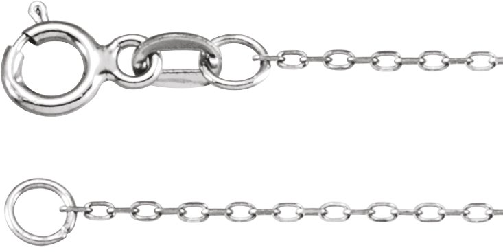 14K White .80 mm Diamond-Cut Cable 24