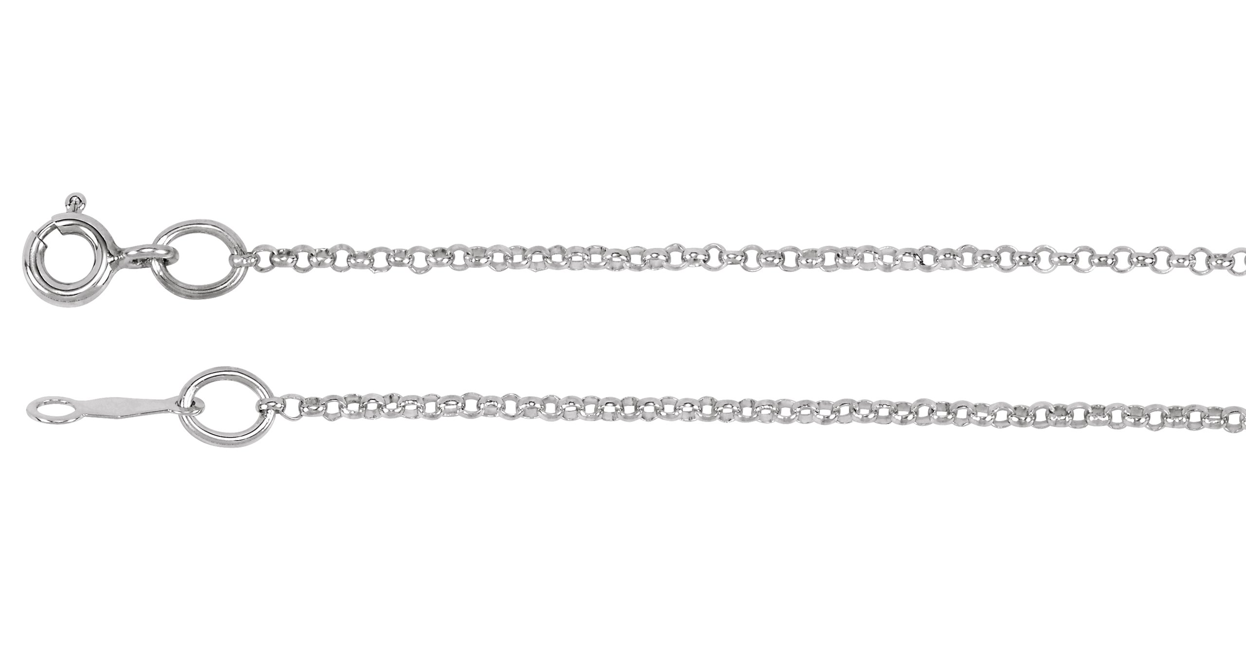 1.25mm Sterling Silver Rolo Chain with Spring Ring Clasp 20 inch Ref 212000