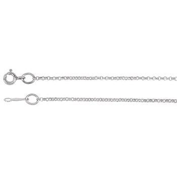 1.25mm Sterling Silver Rolo Chain with Spring Ring Clasp 20 inch Ref 212000