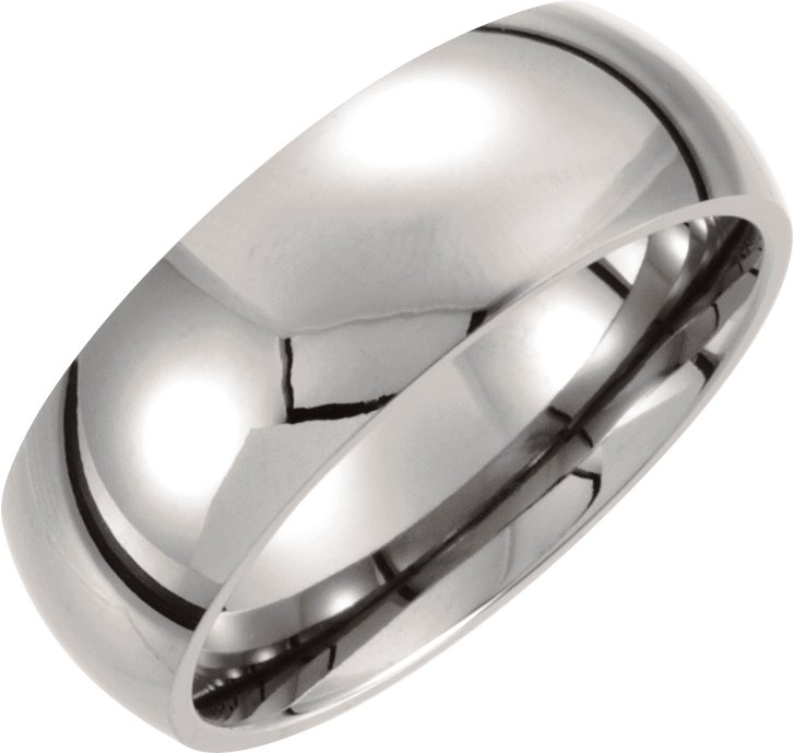 Titanium 8 mm Domed Polished Band Size 7